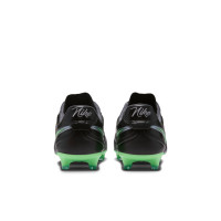 Nike Tiempo Ligera Pro Gras Voetbalschoenen (FG) Zwart Felgroen Zilvergrijs
