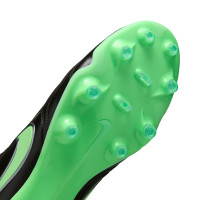 Nike Tiempo Ligera Pro Gras Voetbalschoenen (FG) Zwart Felgroen Zilvergrijs