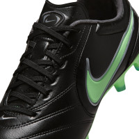 Nike Tiempo Ligera Pro Gras Voetbalschoenen (FG) Zwart Felgroen Zilvergrijs