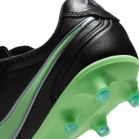Nike Tiempo Ligera Pro Gras Voetbalschoenen (FG) Zwart Felgroen Zilvergrijs