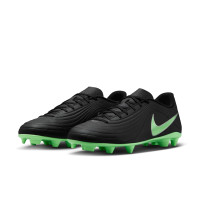 Nike Tiempo Maestro Club Gazon Naturel Artificiel Chaussures de Foot (MG) Noir Vert Vif Gris Argenté