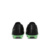 Nike Tiempo Maestro Club Gazon Naturel Artificiel Chaussures de Foot (MG) Noir Vert Vif Gris Argenté