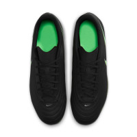 Nike Tiempo Maestro Club Gazon Naturel Artificiel Chaussures de Foot (MG) Noir Vert Vif Gris Argenté