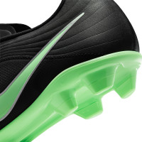 Nike Tiempo Maestro Club Gazon Naturel Artificiel Chaussures de Foot (MG) Noir Vert Vif Gris Argenté
