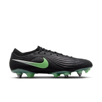 Nike Tiempo Maestro Elite Crampons Vissés Chaussures de Foot (SG) Noir Vert Vif Gris Argenté