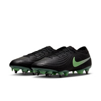Nike Tiempo Maestro Elite Crampons Vissés Chaussures de Foot (SG) Noir Vert Vif Gris Argenté