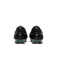 Nike Tiempo Maestro Elite Crampons Vissés Chaussures de Foot (SG) Noir Vert Vif Gris Argenté