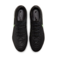Nike Tiempo Maestro Elite Crampons Vissés Chaussures de Foot (SG) Noir Vert Vif Gris Argenté