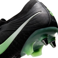 Nike Tiempo Maestro Elite Crampons Vissés Chaussures de Foot (SG) Noir Vert Vif Gris Argenté