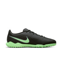 Nike Tiempo Maestro Club Turf Chaussures de Foot (TF) Noir Vert Vif Gris Argenté