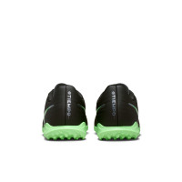 Nike Tiempo Maestro Club Turf Chaussures de Foot (TF) Noir Vert Vif Gris Argenté