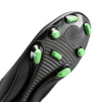 Nike Mercurial Vapor 17 Club Gazon Naturel Gazon Artificiel Chaussures de Foot (MG) Noir Vert Vif Gris Argenté