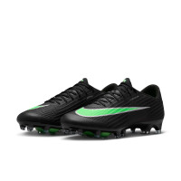 Nike Zoom Mercurial Superfly 11 Elite Gazon Artificiel Chaussures de Foot (AG) Noir Vert Vif Gris Argenté