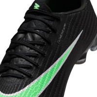 Nike Zoom Mercurial Superfly 11 Elite Gazon Artificiel Chaussures de Foot (AG) Noir Vert Vif Gris Argenté