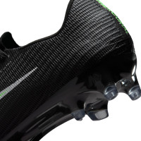 Nike Zoom Mercurial Superfly 11 Elite Gazon Artificiel Chaussures de Foot (AG) Noir Vert Vif Gris Argenté