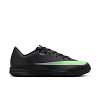 Nike Mercurial Vapor 17 Academy Chaussures de Foot en Salle (IN) Noir Vert Vif Gris Argenté
