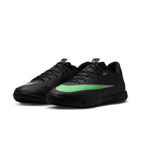 Nike Mercurial Vapor 17 Academy Chaussures de Foot en Salle (IN) Noir Vert Vif Gris Argenté