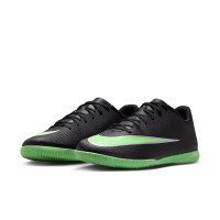 Nike Mercurial Vapor 17 Club Chaussures de Foot en Salle (IN) Noir Vert Vif Gris Argenté