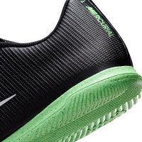 Nike Mercurial Vapor 17 Club Chaussures de Foot en Salle (IN) Noir Vert Vif Gris Argenté