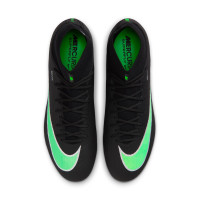Nike Zoom Mercurial Superfly 11 Academy Crampons Vissés Chaussures de Foot (SG) Anti-Clog Noir Vert Vif Gris Argenté