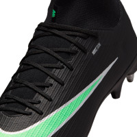 Nike Zoom Mercurial Superfly 11 Academy Crampons Vissés Chaussures de Foot (SG) Anti-Clog Noir Vert Vif Gris Argenté