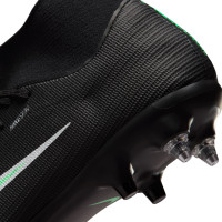 Nike Zoom Mercurial Superfly 11 Academy Crampons Vissés Chaussures de Foot (SG) Anti-Clog Noir Vert Vif Gris Argenté