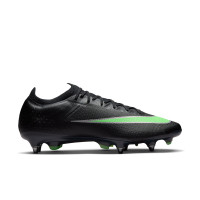 Nike Mercurial Vapor 17 Elite Crampons Vissés Chaussures de Foot (SG) Noir Vert Vif Gris Argenté