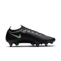 Nike Mercurial Vapor 17 Elite Crampons Vissés Chaussures de Foot (SG) Noir Vert Vif Gris Argenté
