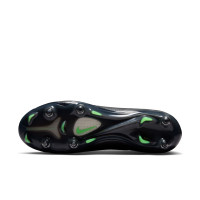 Nike Mercurial Vapor 17 Elite Crampons Vissés Chaussures de Foot (SG) Noir Vert Vif Gris Argenté