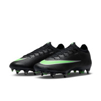 Nike Mercurial Vapor 17 Elite Crampons Vissés Chaussures de Foot (SG) Noir Vert Vif Gris Argenté