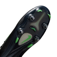 Nike Mercurial Vapor 17 Elite Crampons Vissés Chaussures de Foot (SG) Noir Vert Vif Gris Argenté