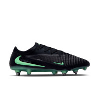 Nike Phantom 6 Low Elite Crampons Vissés Chaussures de Foot (SG) Pro Player Noir Vert Vif