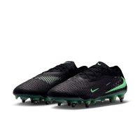 Nike Phantom 6 Low Elite Crampons Vissés Chaussures de Foot (SG) Pro Player Noir Vert Vif