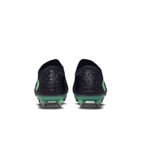 Nike Phantom 6 Low Elite Crampons Vissés Chaussures de Foot (SG) Pro Player Noir Vert Vif