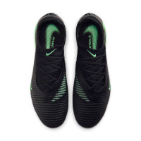 Nike Phantom 6 Low Elite Crampons Vissés Chaussures de Foot (SG) Pro Player Noir Vert Vif