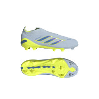 adidas Predator Elite Veterloze Gras Voetbalschoenen (FG) Kids Lichtblauw Blauw Geel