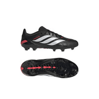 adidas Predator League Gazon Naturel Chaussures de Foot (FG) Enfants Noir Blanc Rouge