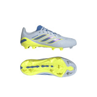 adidas Predator League Gazon Naturel Chaussures de Foot (FG) Enfants Bleu Clair Bleu Jaune