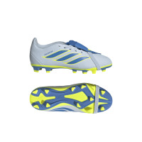 adidas Predator Club FT Gazon Naturel Artificiel Chaussures de Foot (MG) Enfants Bleu Clair Bleu Jaune