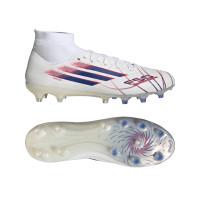 adidas F50 Sparkfusion Pro Gazon Naturel Artificiel Chaussures de Foot (MG) Femmes Blanc Bleu Rouge