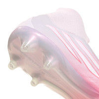 adidas F50 Sparkfusion Pro Gazon Naturel Artificiel Chaussures de Foot (MG) Femmes Rose Blanc