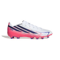 adidas F50 Hyperfast League Gazon Artificiel Chaussures de Foot (AG) Blanc Mauve Rose