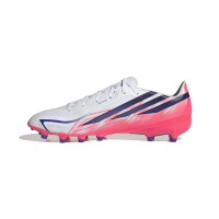adidas F50 Hyperfast League Gazon Artificiel Chaussures de Foot (AG) Blanc Mauve Rose