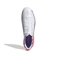 adidas F50 Hyperfast League Gazon Artificiel Chaussures de Foot (AG) Blanc Mauve Rose