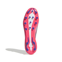 adidas F50 Hyperfast League Gazon Artificiel Chaussures de Foot (AG) Blanc Mauve Rose
