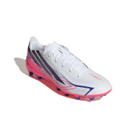 adidas F50 Hyperfast League Gazon Artificiel Chaussures de Foot (AG) Blanc Mauve Rose