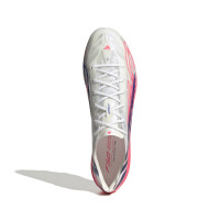 adidas F50 Hyperfast EVO Gras Voetbalschoenen (FG) Wit Felroze Donkerblauw