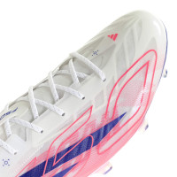 adidas F50 Hyperfast EVO Gras Voetbalschoenen (FG) Wit Felroze Donkerblauw