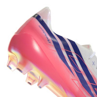 adidas F50 Hyperfast EVO Gras Voetbalschoenen (FG) Wit Felroze Donkerblauw