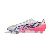 adidas F50 Hyperfast EVO Gras Voetbalschoenen (FG) Wit Felroze Donkerblauw
